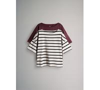 The Set The Set 2 Pack Heavyweight Boat Neck Boxy T-Shirts Pink/Stripe