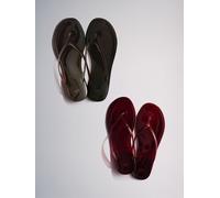 The Set The Set 2 Pack Jelly Flip Flops Brown and Red