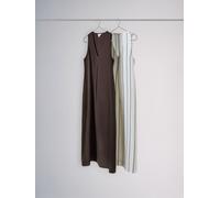 The Set The Set 2 Pack Maxi Dresses with Linen Brown/White Stripe Brown/White Stripe EU 44 (UK 16)