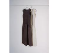 The Set The Set 2 Pack Shirred Sleeveless Maxi Dress Chocolate Brown/Off White Chocolate Brown/Off White S (EU 36-38)