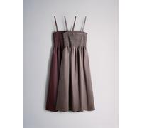 The Set The Set 2 Pack Shirred Strappy Maxi Dresses Burgandy Red/Mink Brown Burgandy Red/Mink Brown M (EU 40-42)