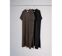 The Set The Set 2 Pack Short Sleeve T-Shirt Sweat Dresses Black / Brown Black / Brown L (EU 44-46)
