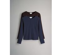 The Set The Set 2 Pack Soft Touch Ribbed Long Sleeve Cardigan Chocolate Brown/Navy