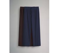 The Set The Set 2 Pack Soft Touch Ribbed Wide Leg Joggers Navy/Chocolate Brown
