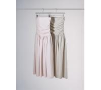 The Set The Set 2 Pack Strapless Ruched Bandeau Jersey Maxi Dresses Neutral Stone/Light Pink Neutral Stone/Light Pink EU 42 (UK 14)