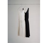 The Set The Set 2 Pack Tie Waist Dresses With Linen Black/Stone Black/Stone EU 44 (UK 16)