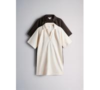 The Set The Set 2 Pack Trophy Neck Lightweight Sweat Dress Chocolate Brown/Cream Chocolate Brown/Cream XL (EU 48-50)