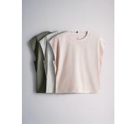 The Set The Set 3 Pack Cap Sleeve T-Shirts Green/Grey/Pink