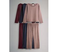 The Set The Set 3 Pack Long Sleeve Long Leg Jersey Pyjamas Berry Red/Pink/Navy Blue Spot
