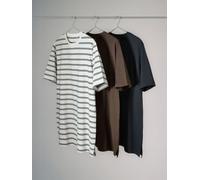 The Set The Set 3 Pack Short Sleeve T-Shirt Dresses Black/Chocolate Brown/Stripe Black/Chocolate Brown/Stripe XS (EU 34)
