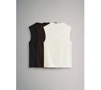 The Set The Set 3 Pack Soft Touch High Neck Tops Black/ChocolateBrown/White