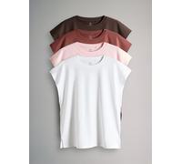 The Set The Set 4 Pack Cap Sleeve T-Shirts Navy/Light Blue/ Stone Brown/Stripe