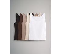 The Set The Set 5 Pack Scoop Neck Vests Black/Brown/Neutral/Nude/White