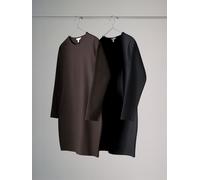 The Set The Set Black/Brown 2 Pack Longsleeve Ponte Dresses Black/Brown medium
