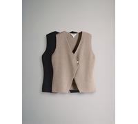 The Set The Set lot de 2 gilets côtelés en maille dorées à boutons