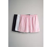 The Set The Set Navy/White/Pink Stripe 3 Pack Pull On Shorts with Linen Navy/White/Pink Stripe EU 48 (UK 20)