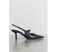 The Set The Set Premium Leather Suede Slingback Heels Black Black EU 41 (UK 8)