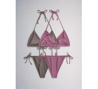 The Set The Set Triangle 2 Pack Bikini Set Pink/Cream