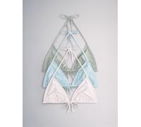 The Set The Set Triangle 3 Pack Bikini Tops Pink/Khaki
