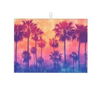 The Setting Sun and Tall Trees Grand tapis d'égouttage en microfibre réutilisable et lavable pour accessoire de cuisine 45,7 x 61 cm