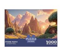 The Setting Sun Over Red Desert 1000 Pcs Découpe Précise Puzzle Cloud-Covered Cottage Famille Jigsaw Jouet Éducatif pour Adultes 38x26cm/1000pcs