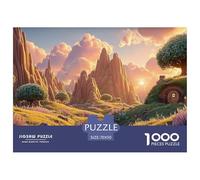 The Setting Sun Over Red Desert 1000 Pièces Papier Premium Puzzle Cloud-Covered Cottage Anti-Stress Jigsaw Déco Maison pour Amis 70x50cm/1000pcs