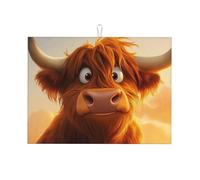 The Setting Sun Wears Down The Ox Grand tapis d'égouttage en microfibre réutilisable et lavable pour accessoire de cuisine 45,7 x 61 cm