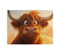 The Setting Sun Wears Down The Ox Puzzle en bois de 500 pièces pour adultes Puzzle stimulant pour jeu de taille 38,1 x 51,8 cm