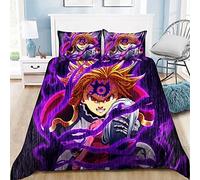 The Seven Deadly Sins Meliodas Anime ensembles de literie dessin animé 3D imprimé Polyester tissu 1 housse de couette + 1/2 taie d'oreiller (pas de couette)