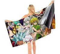 The Seven Deadly Sins-Meliodas/Elizabeth Liones Anime Microfibre Léger Absorption Sans Sable Séchage Rapide Serviette De Plage Camping Serviette Voyage Piscine Pique-nique Bain Serviette De Bain