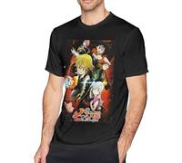 The Seven Deadly Sins Men's Cotton Round Neck T-Shirt Fashion Black Manches Courtes(Medium)