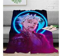 The Seven Deadly Sins Neon Impression numérique 3D animée Couverture en micro polaire ultra-douce en flanelle entretien facile