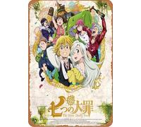 The Seven Deadly Sins: Signs of Holy War (2016-) Affiche de film décorative en métal, plaque en métal vintage, convient pour la maison, bar, cour, camping-car, cuisine, bureau, 30,5 x 20,3 cm, 4 trous