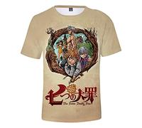 The Seven Deadly Sins T-Shirt 3D Imprimé T Shirts Manches Courtes Crew Neck Summer Casual Tee Shirts Blouse Tops Meliodas Cosplay Costume pour Femmes Hommes