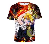 The Seven Deadly Sins T-Shirt 3D Imprimé T Shirts Manches Courtes Crew Neck Summer Casual Tee Shirts Blouse Tops Meliodas Cosplay Costume pour Femmes Hommes