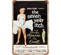 The Seven Year Itch Movie Plaque en métal 20,3 x 30,5 cm Décoration murale vintage rétro