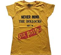 The Sex Pistols Ladies Tee: Never Mind the Bollocks Original Album - Medium - Yellow