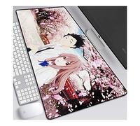 The Shape of Voice 800x300mm Anime Mouse Pad, Keyboard Mouse Mats, Extended XXL Large Professional Gaming Mouse Mat with 3mm-Thick Rubber Base, for Computer PC,A