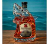 The Shark Bouteille à Whisky - Verre transparent unique en forme d'animal gravé - Cadeau pour les amateurs de whisky homme/papa/mari (C)