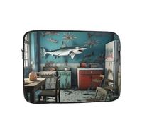 The Shark in The Background of The Old Kitchen Housse de protection antichoc pour ordinateur portable de 17 pouces