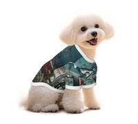The Shark in The Background of The Old Kitchen T-shirt pour chien Vêtements pour chiot Gilet pour animal domestique et débardeur élastique Vêtements pour chiens et chats Pull mignon respirant doux M