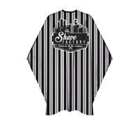 The Shave Factory Cape de Coiffure - Premium Stripes - Cape de Coupe Professionnelle pour Barbiers et Coiffeurs - Imperméable, Antistatique, Facile à Nettoyer - Fermeture à Pression Réglable