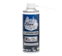 The Shave Factory Clipper Spray 3 en 1 Clippercare pour barbiers - Solution de lubrification, de refroidissement et de nettoyage de qualité professionnelle pour une performance optimale de la tondeuse
