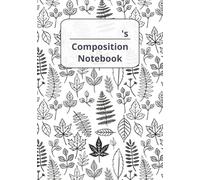 The Shells Press Composition Notebook: Black&White Leaves Cover