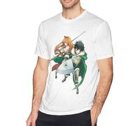 The Shield Hero 16 Men's Short Sleeve T-Shirt Cotton Shirt for Sport Black Manches Courtes(Medium)