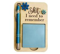 The Shit I Need to Remember Porte-Notes Autocollantes, Support De Bloc-Notes De Bureau Amusant avec Stylo, Petits Rappels, Porte-Notes Autocollantes Sarcastique(Blue)