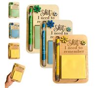 The Shit I Need to Remember Sticky Note Holder, Funny Wooden Memo Pad Organizer, Little Reminders Sticky Note Holder, Funny Little Reminders Post It Notes Dispenser Staff (Mix)