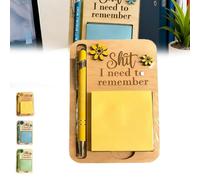 The Shit I Need to Remember Support de notes autocollantes, distributeur de notes post-it, accessoire de bureau, cadeau idéal pour la plupart des oublieux (jaune)