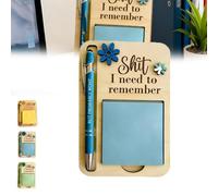 The Shit I Need to Remember Support de notes autocollantes, distributeur de notes post-it, accessoire de bureau, cadeau idéal pour la plupart des oublieux (bleu)