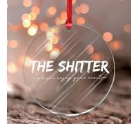 The Shitter Please Enjoy Your Visit - Suspension de fenêtre en vitrail avec dictons inspirants - Panneaux souvenirs pour mur, jardin, voiture et décoration de fête, pendentif de ferme pour amis